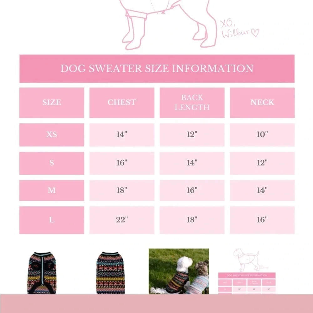 Free people X French knot dog sweater new with tags size medium Knit Dog Sweater